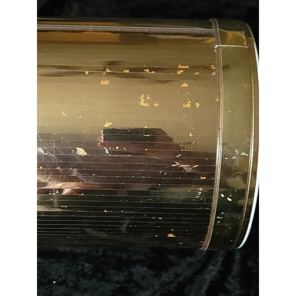 Georges Briard MCM Vtg Gold Ice Bucket Lucite Handle USA large Tall